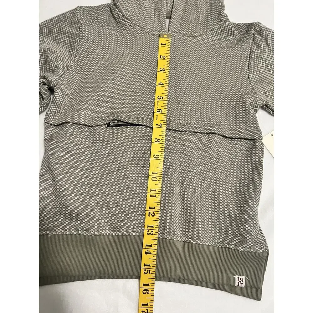 Sovereign Code Boys Size 8 Gray Geometric Knit Pullover Hoodie Zip Pocket LS